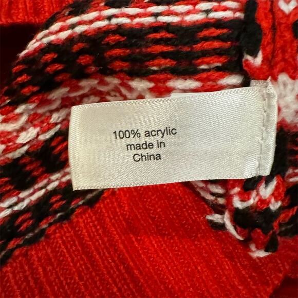 Lane Bryant Womens Red Black and White Striped Cowl Neck Pullover Sweater 26/28 - Picture 5 of 8